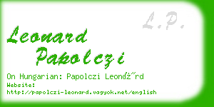 leonard papolczi business card